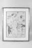 Framed Ink Drawing Nude Woman by Henry Kallem