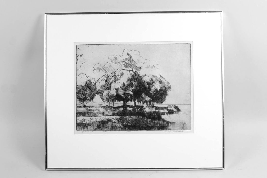 Philip Bornarth Etching "Willow Trees" 1970 (1 of 13)