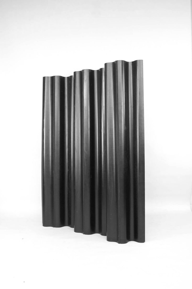 Black Molded Plywood Folding Screen, Eames FSW-6 Style (1 of 8)