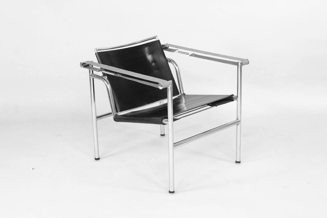 LC1 Black Leather Sling Lounge Chair, Le Corbusier (1 of 16)