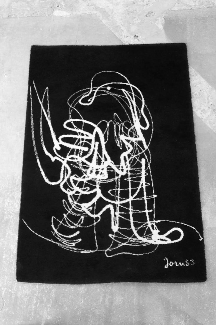 Danish Modern Asger Jorn B&W Rug "Lumiere" by Art Line (1 of 9)