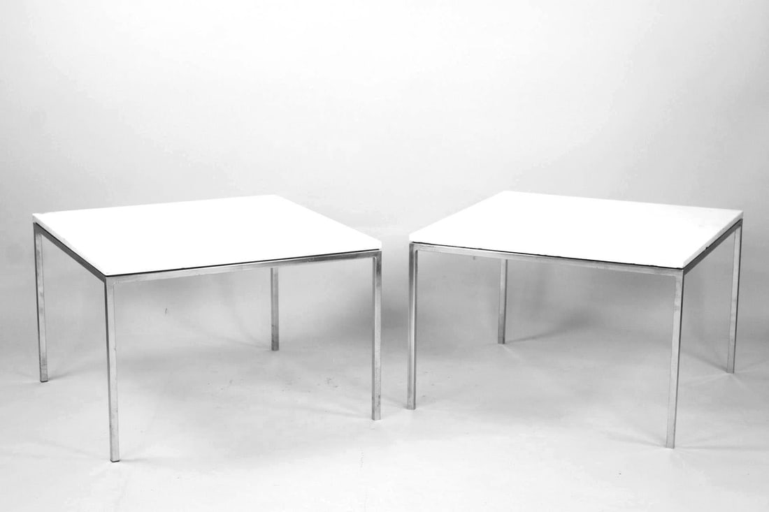 Pair of Marble & Chrome Side Tables (1 of 14)