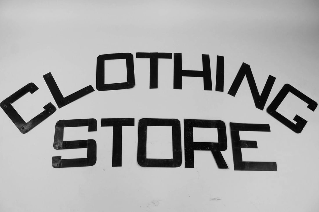 Folk Art Metal "CLOTHING STORE" Sign Letters (1 of 8)