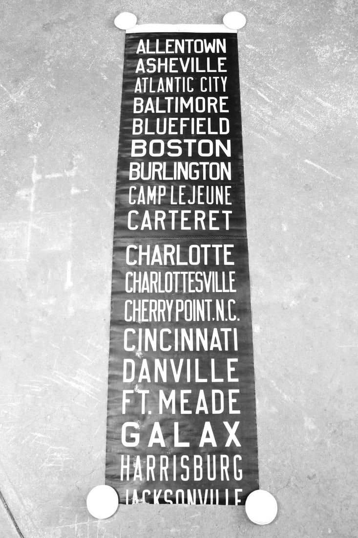 Destination Roll Sign for Bus, East Coast (1 of 9)