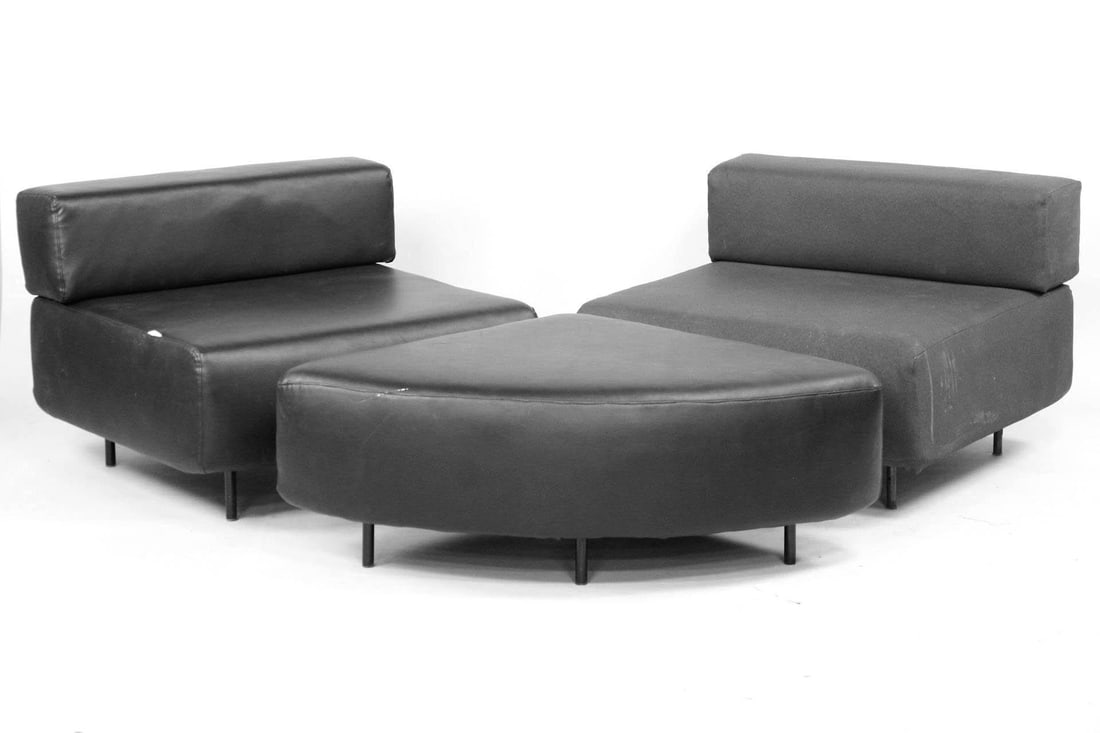 Harvey Probber 'Cubo' Modular Sectional Chairs & Ottoman (1 of 18)