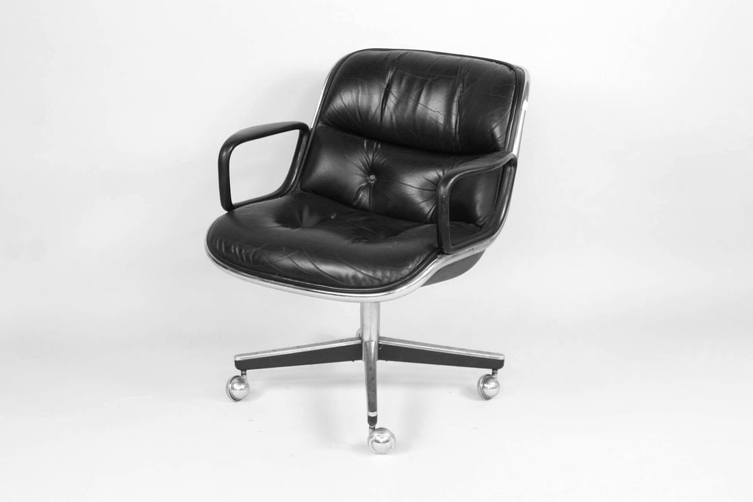 Charles Pollock for Knoll Leather & Chrome Chair (1 of 14)
