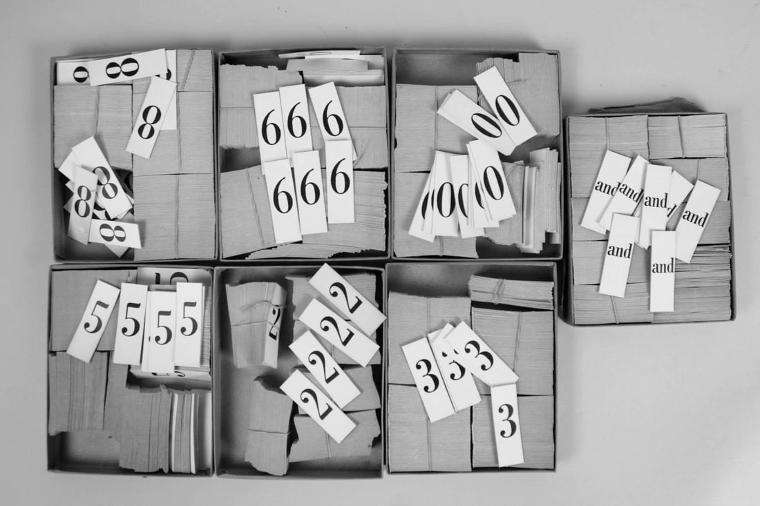 Large Lot of Number & Word Signs "And" & "To" in Boxes (1 of 9)