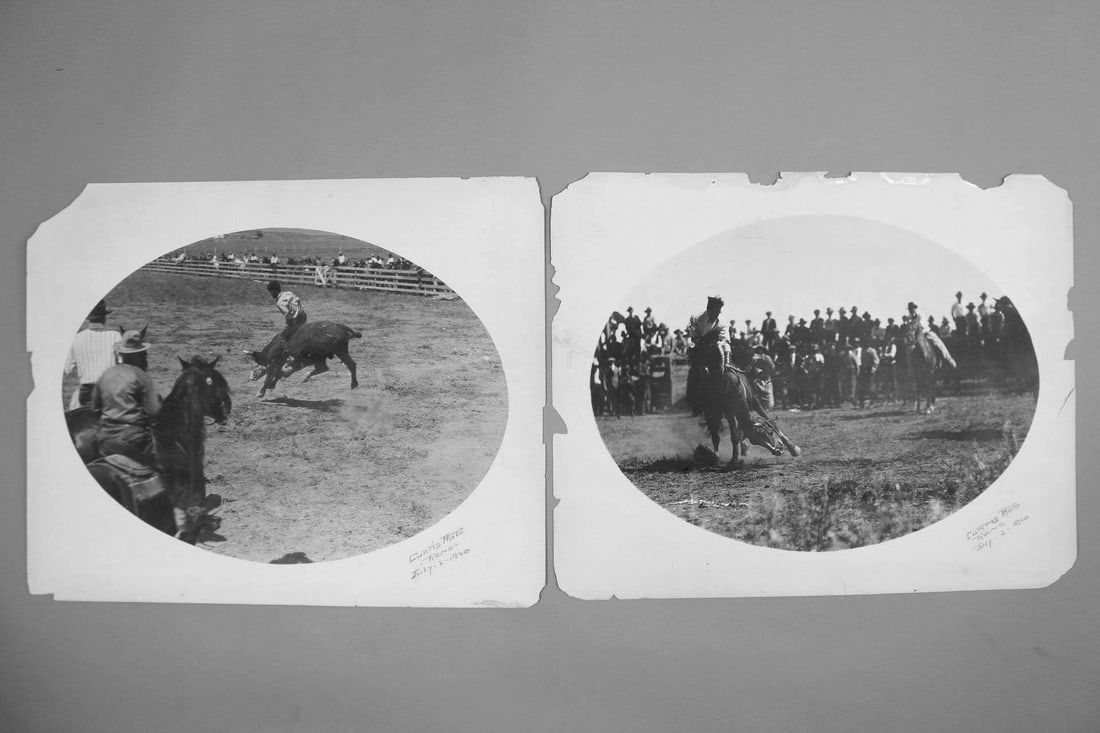 Pair of Rodeo Photographs by Roy Curtis Photo, Reno Nevada, 1920 (1 of 20)