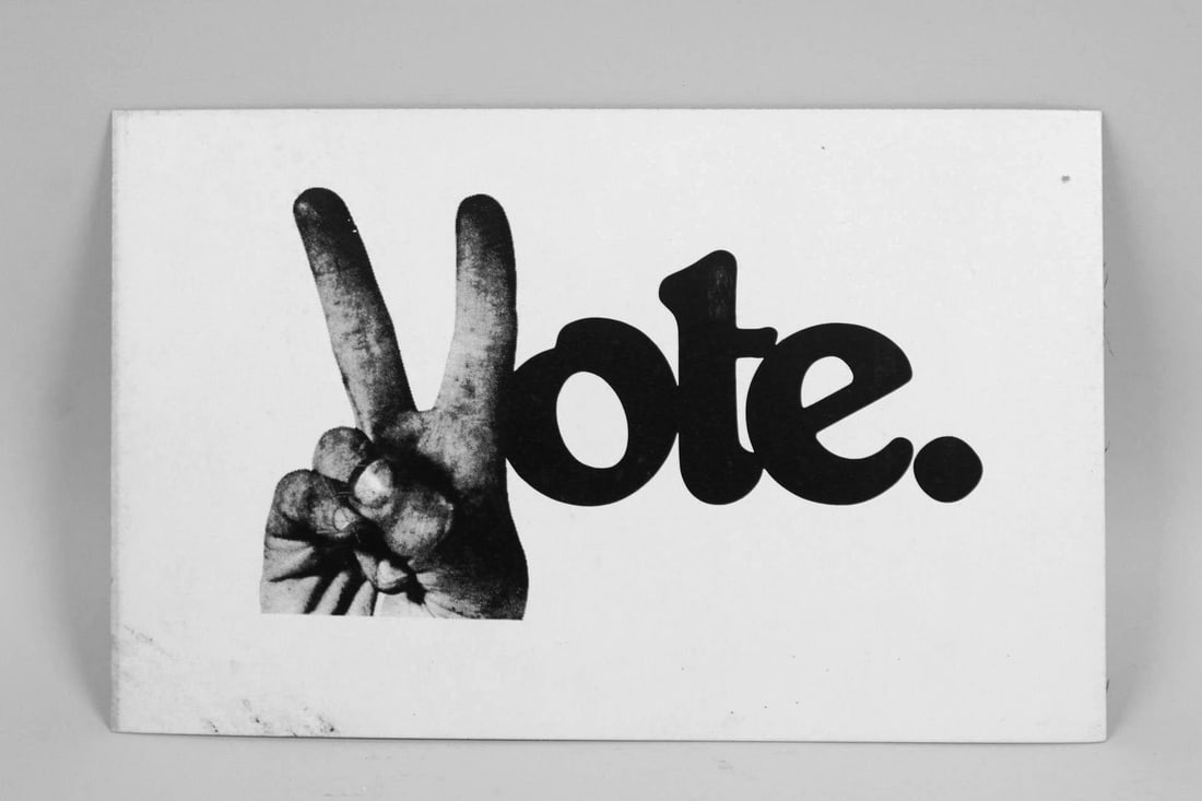 Black & White "Vote"' Peace Sign, Harry Glaubach (1 of 7)