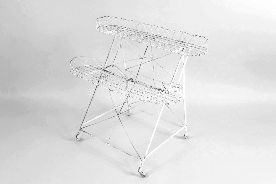 Victorian White Painted Wire 2-Tier Plant Stand (1 of 8)