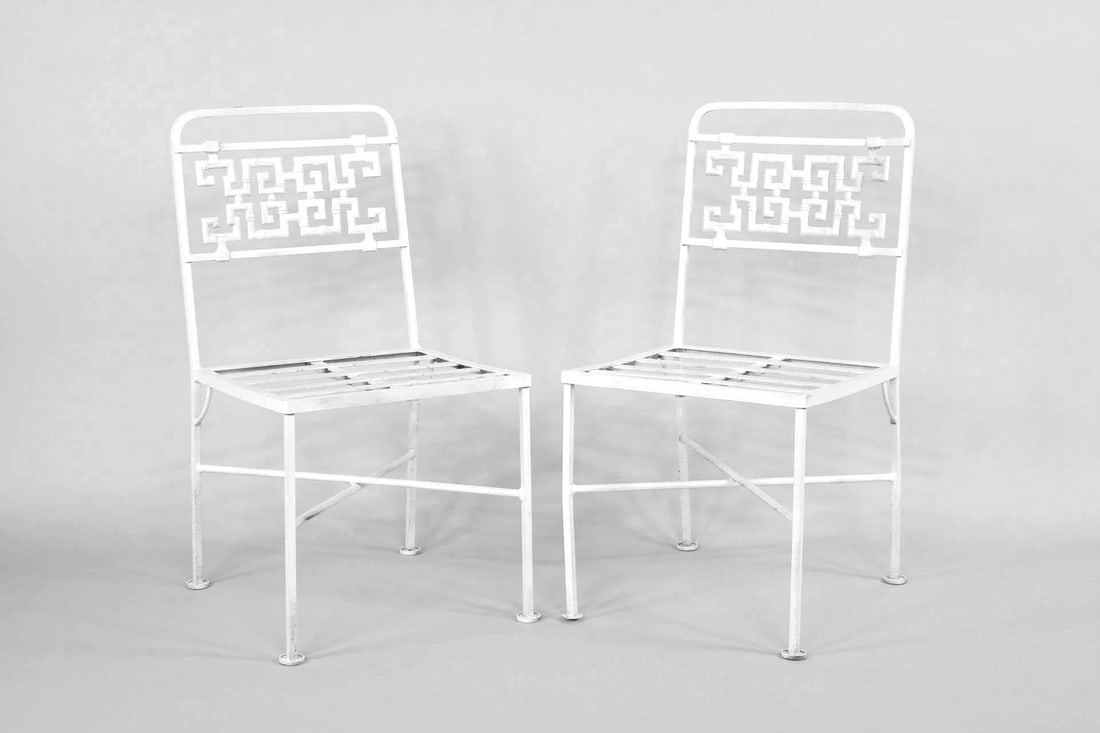 Pair of Mid-Century Modern Greek Key Patio Chairs, Molla (1 of 10)