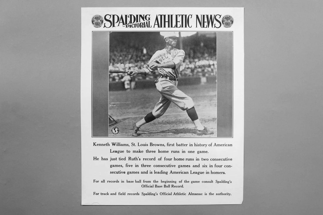 Original Spalding Poster; St.Louis Browns Home Run Baseball Star (1 of 12)