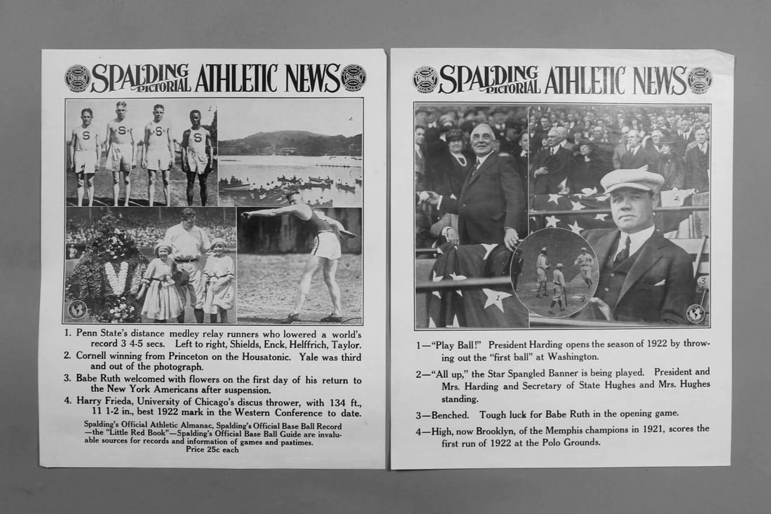 Lot of 2 Original Spalding Posters; 1922 Babe Ruth is Benched (1 of 15)