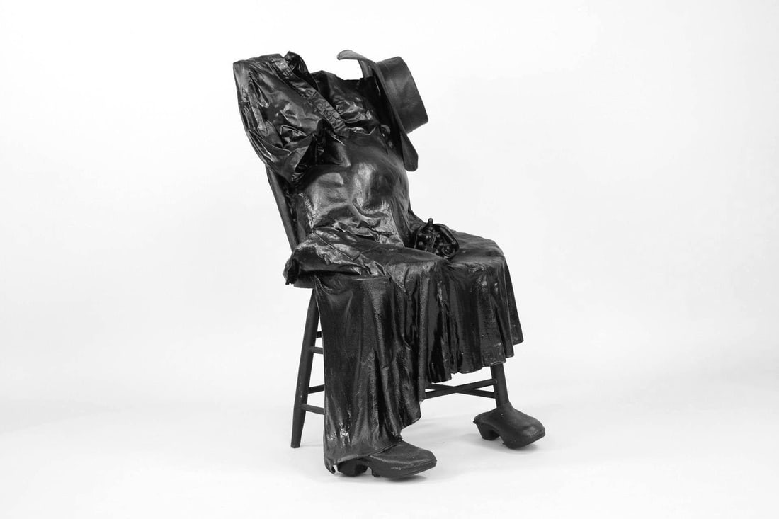 Francoise Fineman Modernist Sculpture, Pregnant Woman in Chair with Hat, 3 of 7 (1 of 15)