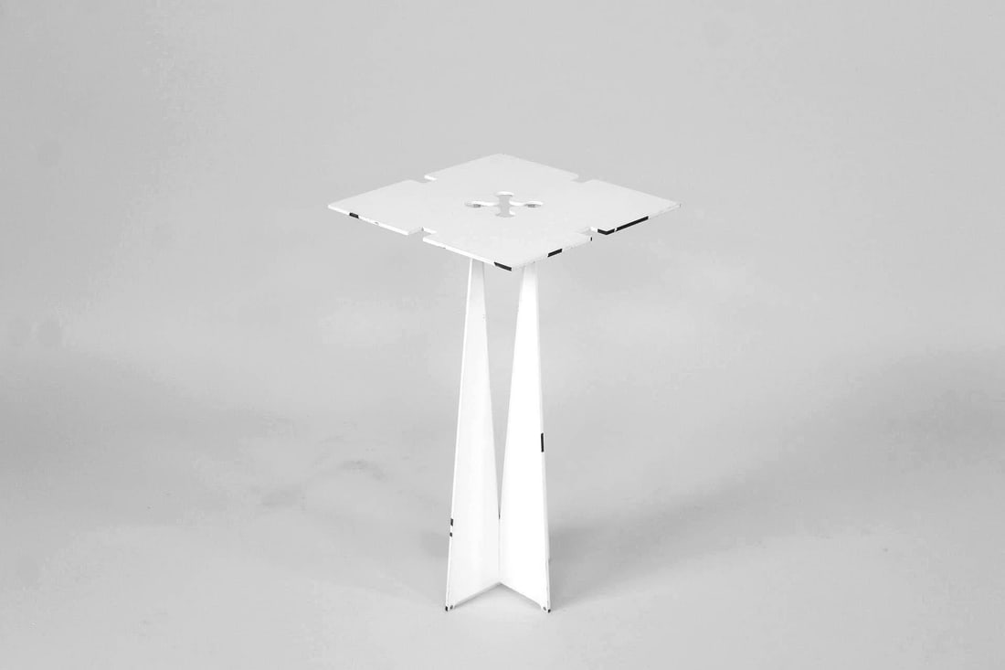 Postmodern Steel Sculptural Side Table (1 of 9)