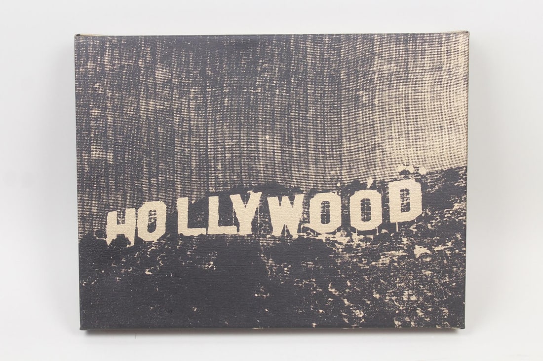 Black & Gold Silkscreen of Hollywood Sign by Abel Ramirez (1 of 5)