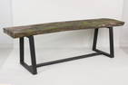 Contemporary Modern 8-foot Live Edge & Steel Base Work Table