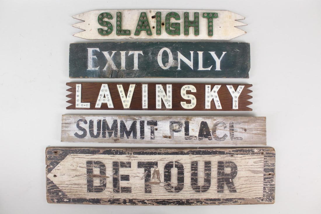 Lot of 5 Folk Art Handmade Wooden Signs (1 of 9)