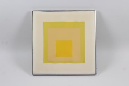 Josef Albers Modernist Screenprint, Yellow & Green