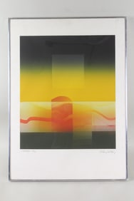 Carlos Davila Abstract Etching "Landscape"