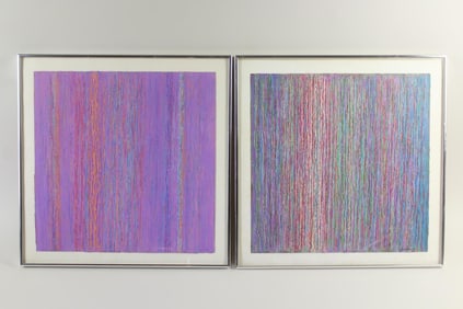 Pair of Dennis Byng Abstract Paintings 1991