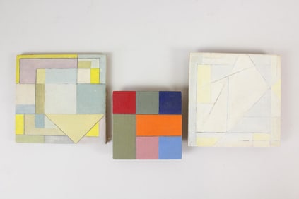 Group of 3 Clark Murray Small Geometric Abstract Paintings
