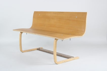 Mid Century Modern Bentwood Cantilevered Bench