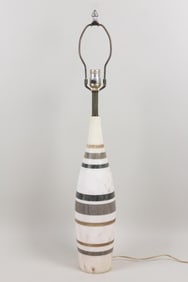 Italian Modernist Striped Marble & Alabaster Lamp