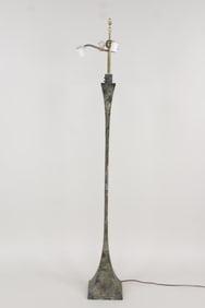 Giacometti Style Floor Lamp with Verdigris Finish