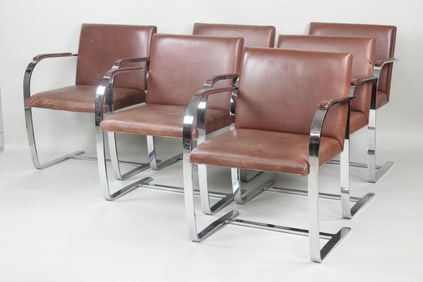 Set of 6 Knoll Mies van der Rohe 'Brno' Flat-Bar Chairs