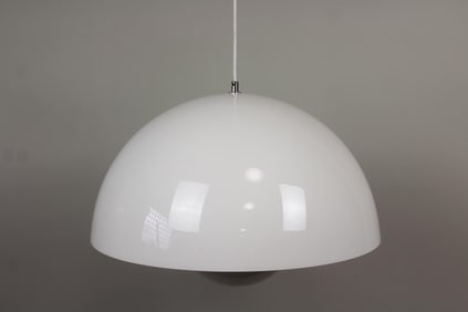 White Enamel Verner Panton Flower Pot Hanging Light by &Tradition