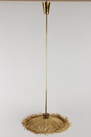 Kalmar Brass & Straw Hanging Pendant Light