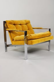 Chrome Flat Bar Lounge Chair by Cy Mann