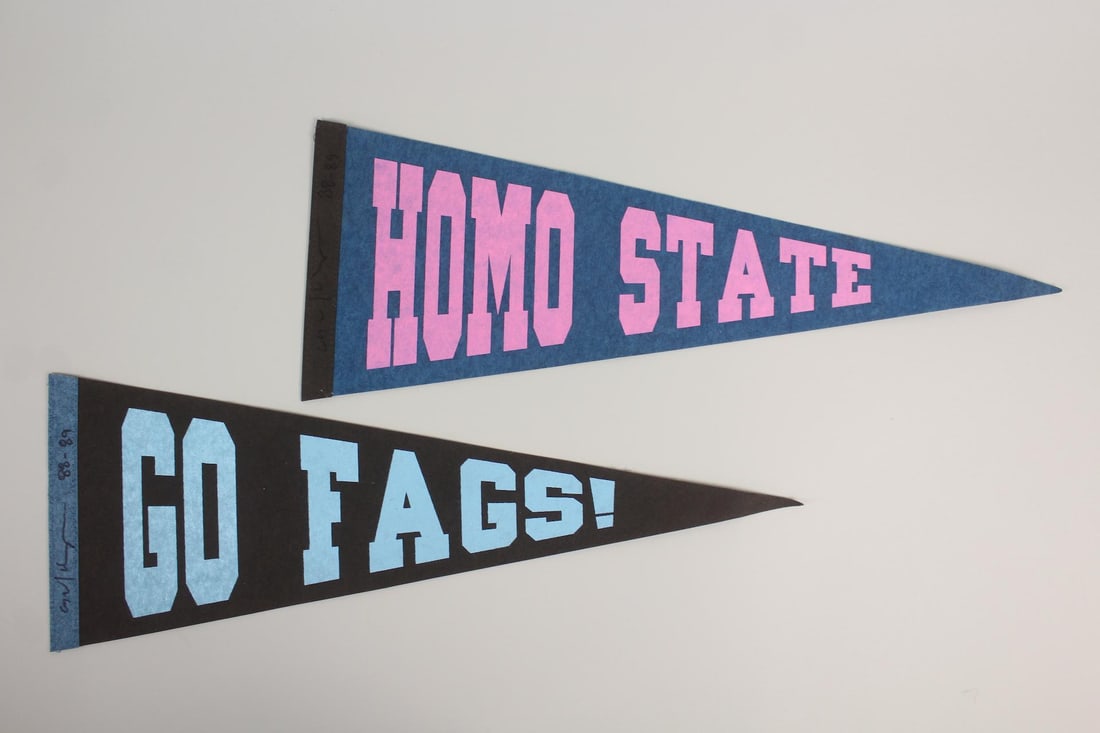 Pair Signed Cary Leibowitz / Candy Ass State Pennants (1 of 9)