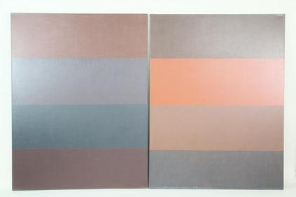 Pair of Large Clark Murray Monochromatic Minimalist Paintings