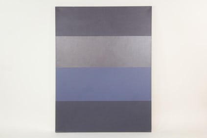 Large Clark Murray Monochromatic Minimalist Painting, Blue & Gray