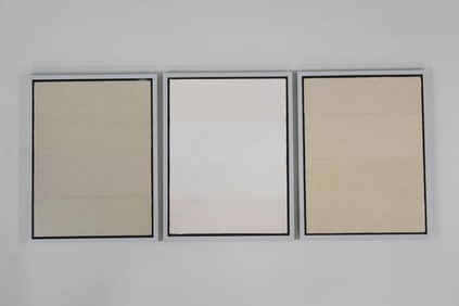 Group of 3 Clark Murray Monochromatic Minimalist Paintings Framed