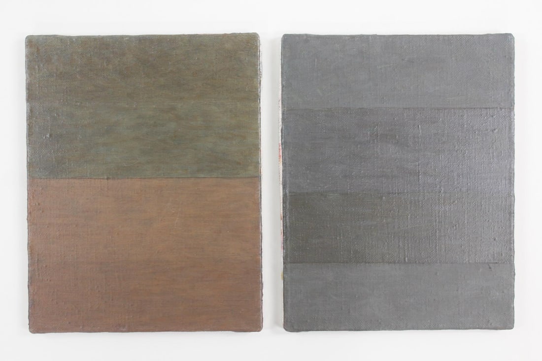 Pair of Clark Murray Monochromatic Minimalist Paintings, Grays (1 of 8)