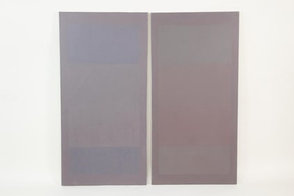 Pair of Clark Murray Minimalist Monochromatic Paintings