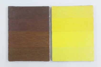 Pair of Clark Murray Monochromatic Minimalist Paintings, Yellow