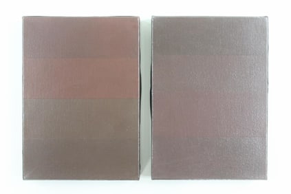 Pair of Clark Murray Monochromatic Minimalist Paintings, Brown