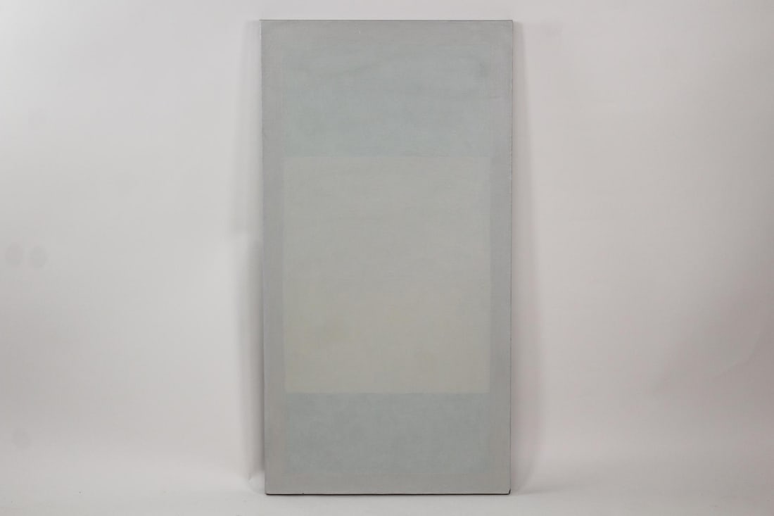 Clark Murray Monochromatic Minimalist Abstract Painting, Grey Green (1 of 8)