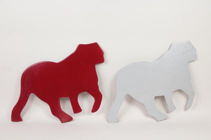 Pair of Clark Murray Modernist Lion Cutout Sculptures