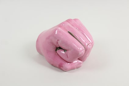 Figural Hand "Fist" Ceramic Piggy Bank, Italy