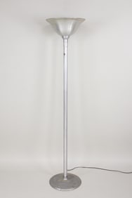 Aluminum Floor Lamp with Tulip Shade, Russel Wright Style