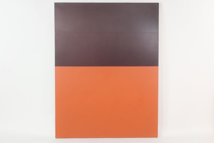 Large Clark Murray Monochromatic Minimalist Painting, Orange & Brown