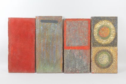 Group of 4 Clark Murray Minimalist Abstract Textured Paintings