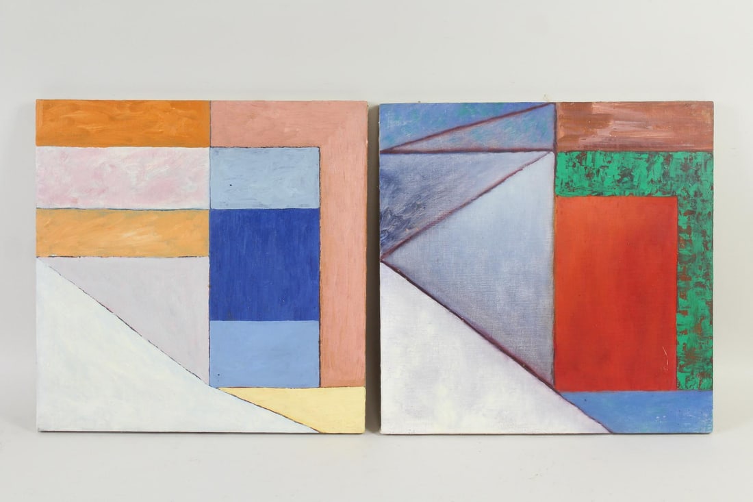 Pair of Clark Murray Geometric Abstract Paintings (1 of 13)