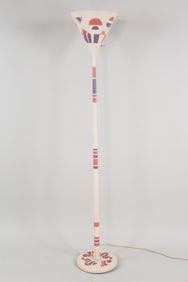 Mid-Century Modern Painted Torchiere Metal Floor Lamp