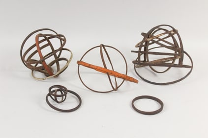 Group of 4 Clark Murray Spherical Iron Sculptures